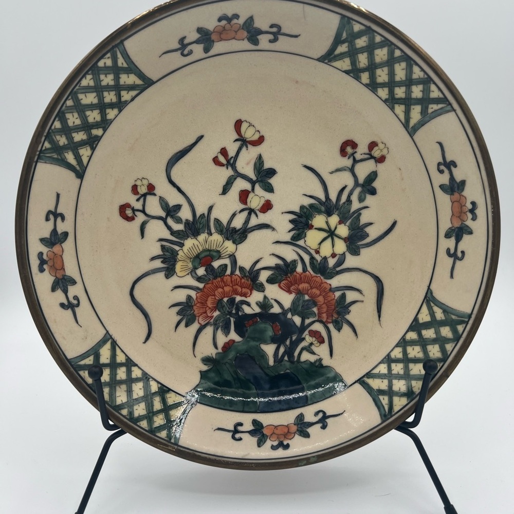 VTG 9" Japanese Porcelain Ware Bowl Floral Decorated In Hong Kong, A.C.F